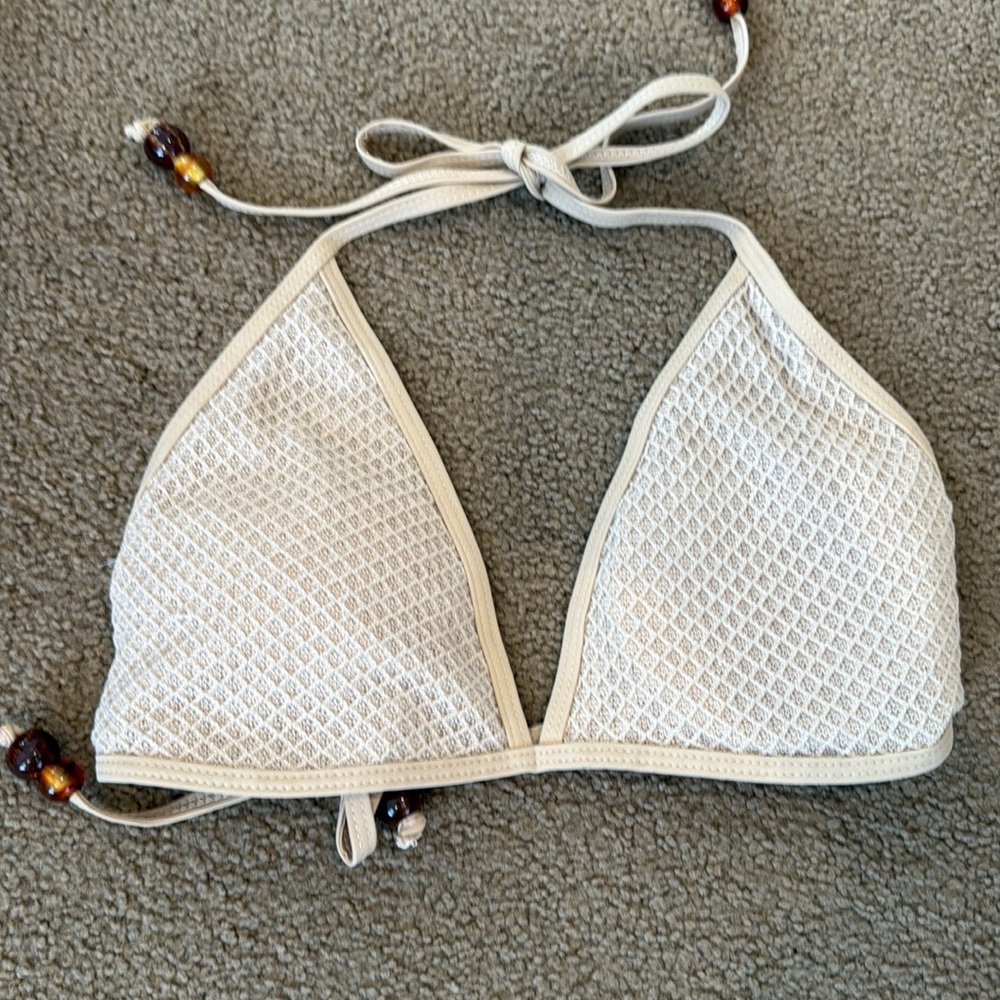 Cream Textured Bikini Set - Picture 3 of 11